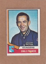 1974-75 TOPPS HOCKEY EMILE FRANCIS #9 RANGERS EXMT *A45247
