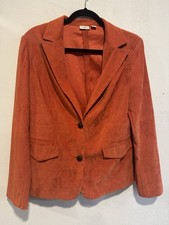 Cato Women's Blazer 12 Burnt Orange Suede-Like Polyester