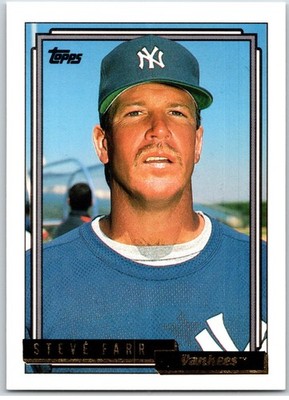 #46 Steve Farr, New York Yankees 1992 Topps Gold base