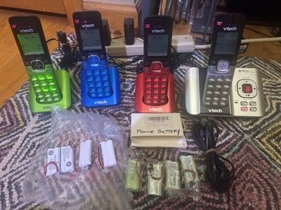 VTech CS6529-4B 4-Handset DECT 6.0 Cordless Phone Answering System & 8 Batteries