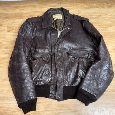 ジャケット・アウター 80s 90s Schott TYPE A-2 FLIGHT LEATHER J Schott VINTAGE A-2 Flight Jacket Leather Brown XL MADE IN USA
