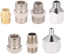 Professional 7pcs Airbrush Adaptor Kit Fitting Connector Set for Air Silver