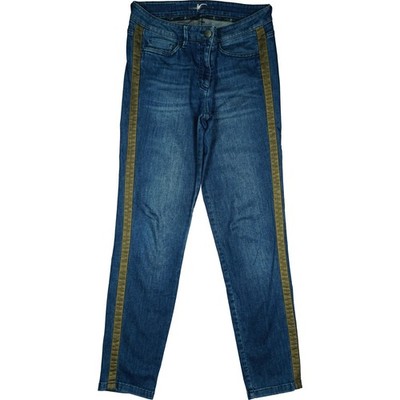 Luisa Cerano 36 L30 Jeans Trousers Blue Womens Stretch Skinny Mid Slim Stripe W29 S