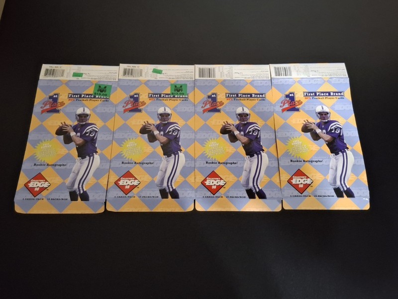 (4) 1998 Collectors Edge 1st Place Flattened Boxes W/ Peyton Manning