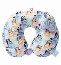 Bluey Travel Neck Pillow with Neck Closure 13"x11" Bingo Blue New