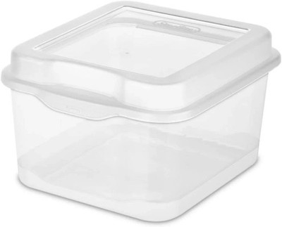 Single Sterilite 18038612 Plastic Fliptop Latching Storage Box Container Clear