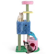 Elephant Themed Cat Tree for Adult Cats, Multi-level Kitty Tower with 2 Condos