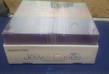 Memorex Jewel Cases 100 Pack Multi Color Slim CD Factory Sealed