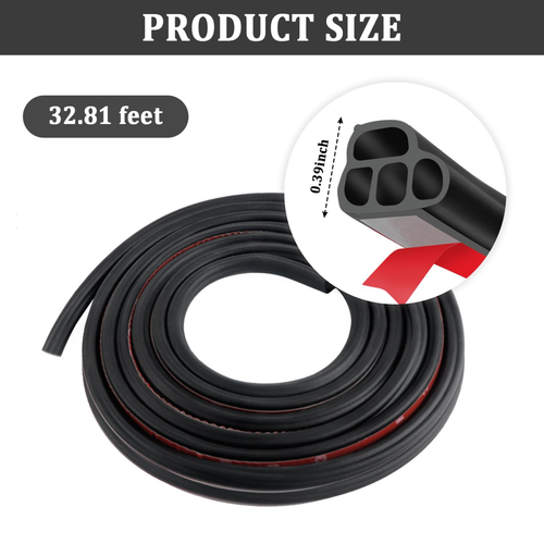 Car Door Rubber Seal Strip Double Layer L Shape Automotive Weather Stripping 32. - Picture 3 of 6