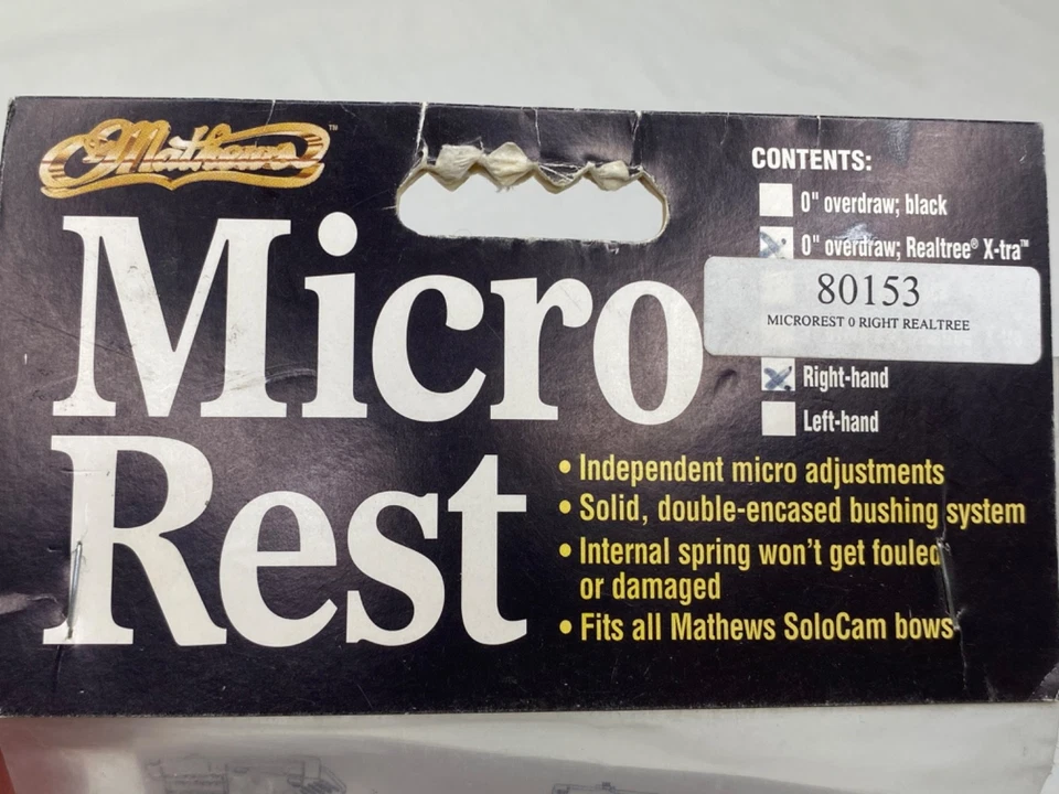 Mathews Archery SoloCam Bow Drop Away Micro Rest 80153 Realtree X 0" Overdraw RH - Image 3 of 4