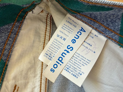 Acne Studios - 30 x 34 Land Denim in Multicolor - Chevron Pattern - Picture 4 of 4