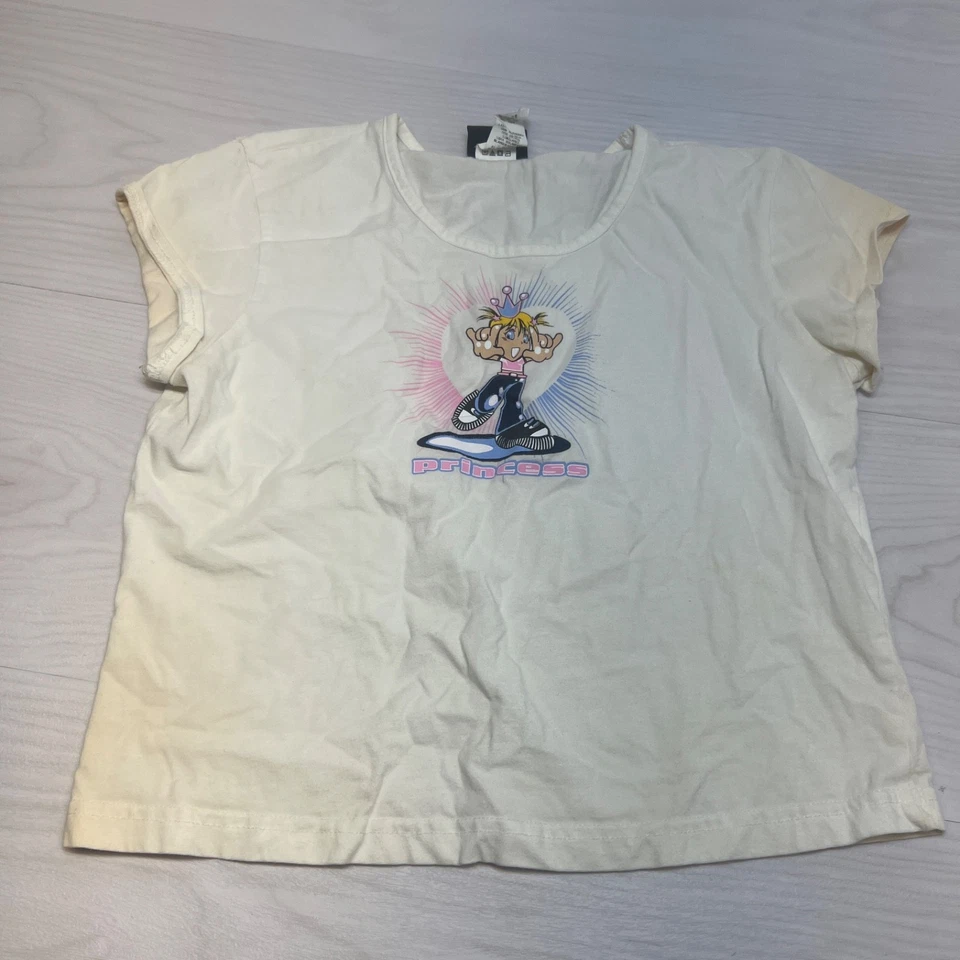 Top No Boundaries De Colección Y2K Mujer Corto Blanco Manga Corta Mimado Princesa XL Foto 2 de 4