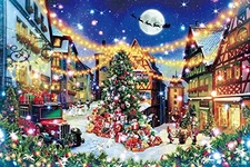 Epoch 1000-piece Jigsaw Puzzle Illustration/Art Fantasy Art: Christmas Night in