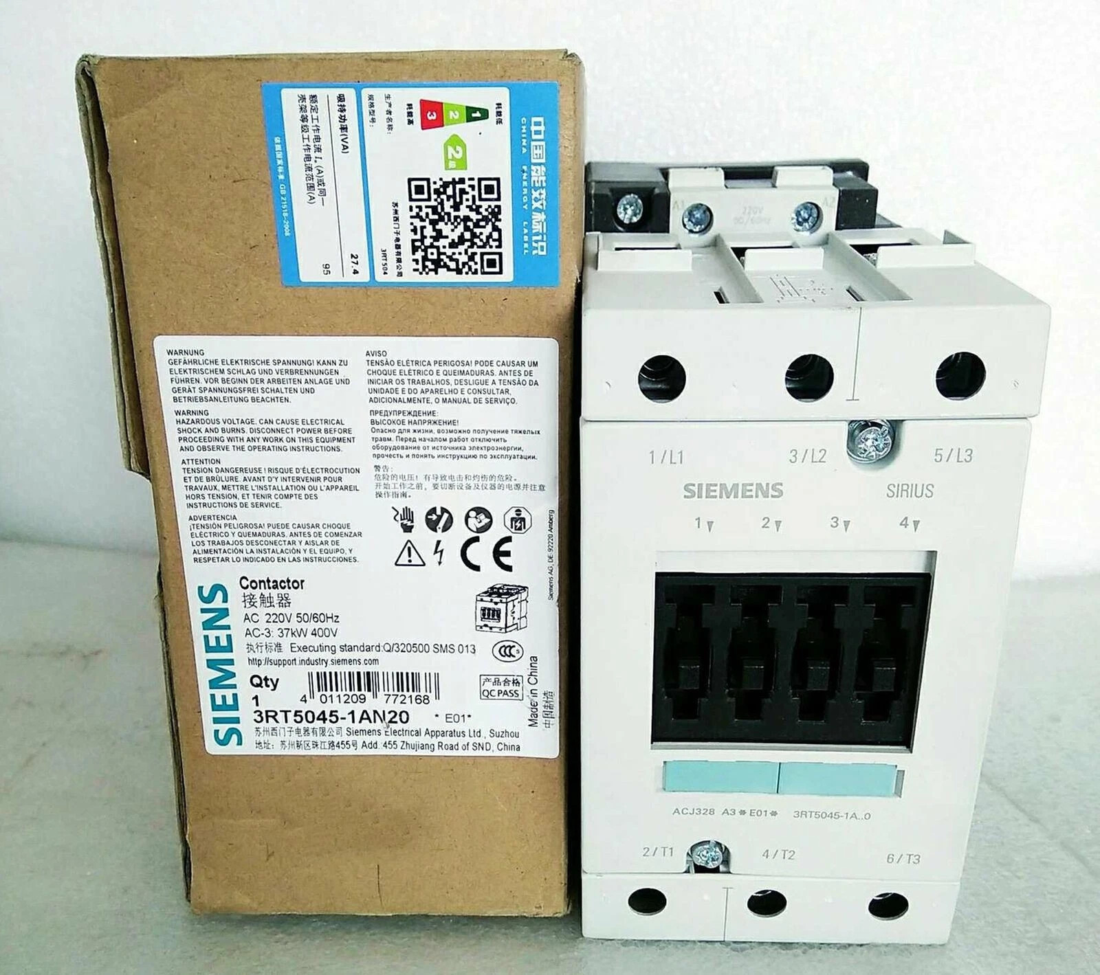 NEW 1PC In Box Siemens AC contactor 3RT5045-1AN20 220V 1 year warranty