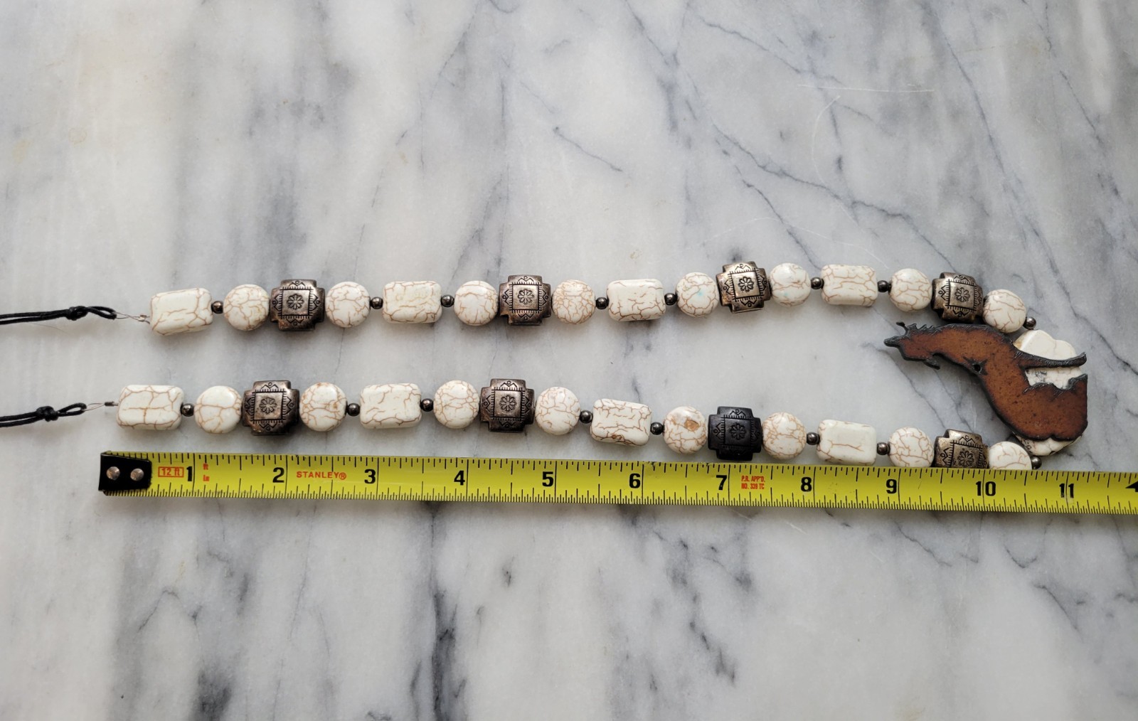 Native Looking Statement Necklace, Magnesite, Sil… - image 8