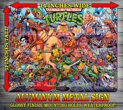 TMNT Teenage Mutant Ninja Turtles All Character Metal Sign Wall Art 11'' x 14''