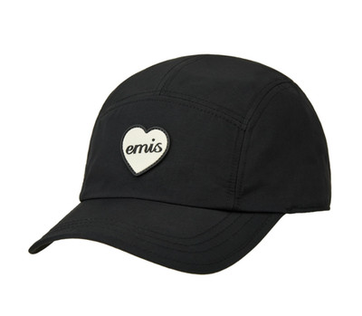 Korean Brand EMIS Heart Rubber Patch Camp Cap Casual Lifestyle Sports Hat Black