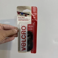 VELCRO(R) Brand Sticky Back Tape .75"X18"-Black -90078