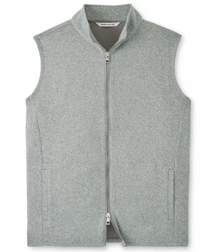 New Peter Millar Gale Gray Crown Sweater Fleece Vest MS25K61 Full-Zip XXL - product listing photo