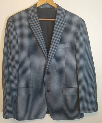 Michael Kors Blazer Cappotto Sportivo 42R 2 Bottoni Blu Gingham Check