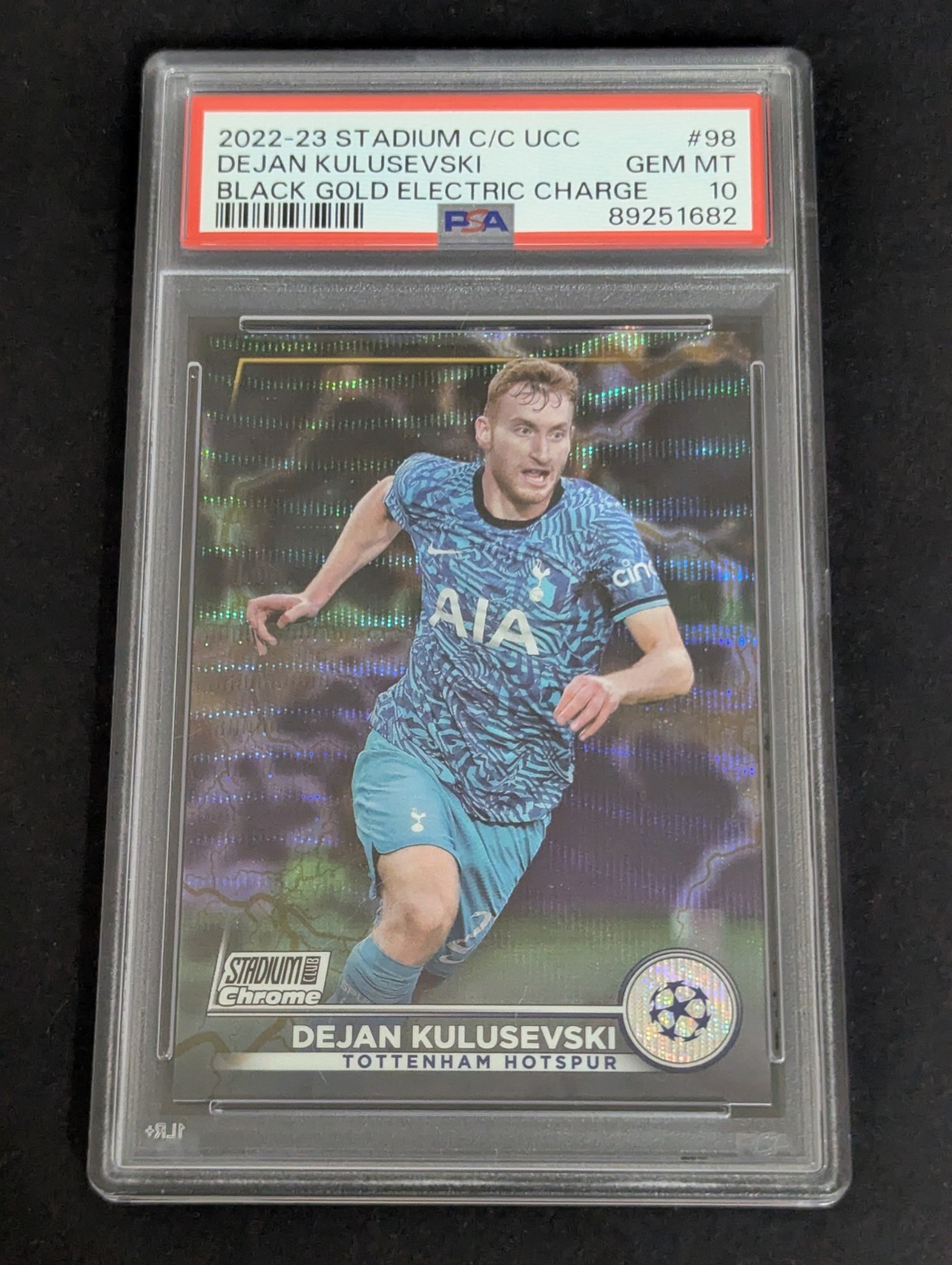 Dejan Kulusevski 2022-23 Topps Stadium Club Black/Gold Electric /35 PSA 10 Pop 1