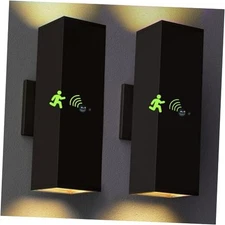 Motion Sensor Outdoor Wall Lights, Dusk to Dawn Exterior Black-Motion Sensor