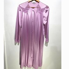 Vanity Fair VTG nightgown dress USA made purple nylon 70's 80's comfort women S