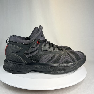 Adidas D Lillard 2 Core Black Vivid Red Mens Size 14 Running Basketball Shoes