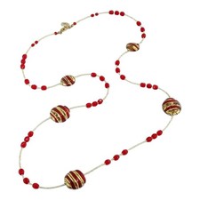 Murano Glas Halskette Rotgold Venedig 52 cm