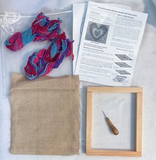 Harrisville Designs Rug Hooking Kit Heart Sampler HearthSong w Wool Wood Frame 