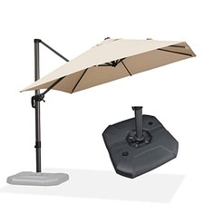 Feet Patio Umbrella with Base Outdoor Cantilever Square Umbrella Aluminum Offset