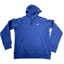 NWT Nike Sportswear Club Fleece Solo Swoosh Hoodie S Navy 611457-410 Men's NK0