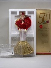 50th Golden Anniversary Porcelain Barbie Doll Mattel 14479 Limited Edition NRFB