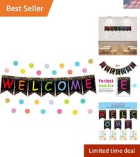 Back to School Welcome Banner: 55-Piece Multicolor Bulletin Board for Classrooms