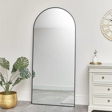 Image of Large Black Arched Wall / Leaner Mirror - 180cm x 80cm minimal modern decor