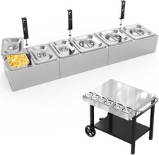 Denmay Zutatenbeh&auml;lter 6er Set Edelstahl mit Deckel Pizza Grill K&uuml;che