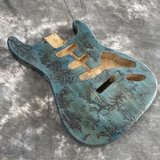 Blue Tree Grain ST Electric Guitar BodyASH Solid Body DIY Guitar Kit US Stock