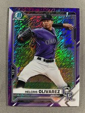 2021 Bowman Helcris Olivarez - Chrome Prospect 1st Purple Shimmer - Raw