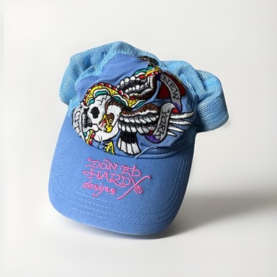 Ed Hardy by Christian Audigier Embroidered New York City Trucker Cap Light Blue