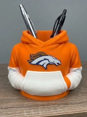 Denver Broncos Hoodie Pen Holder   3D Printed Desk Organizer - Football Fan Gift