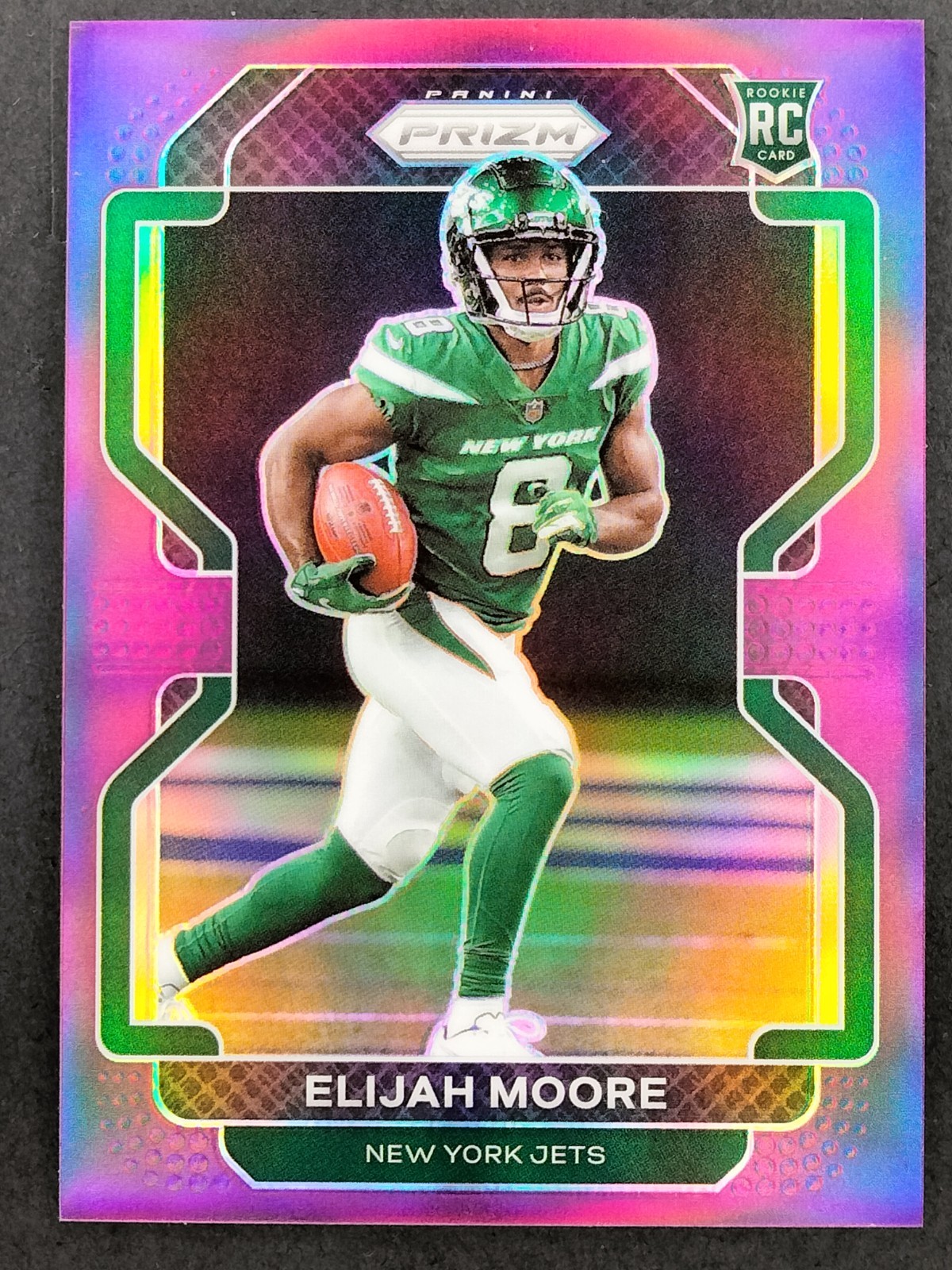 2021 Panini Prizm - Rookie Elijah Moore #346 Purple Prizm /125 (RC)