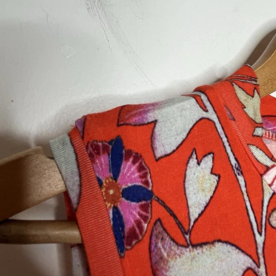 Vestido midi floral naranja Maeve Anthropologie para mujer pequeño jersey tejido colorido Foto 4 de 4