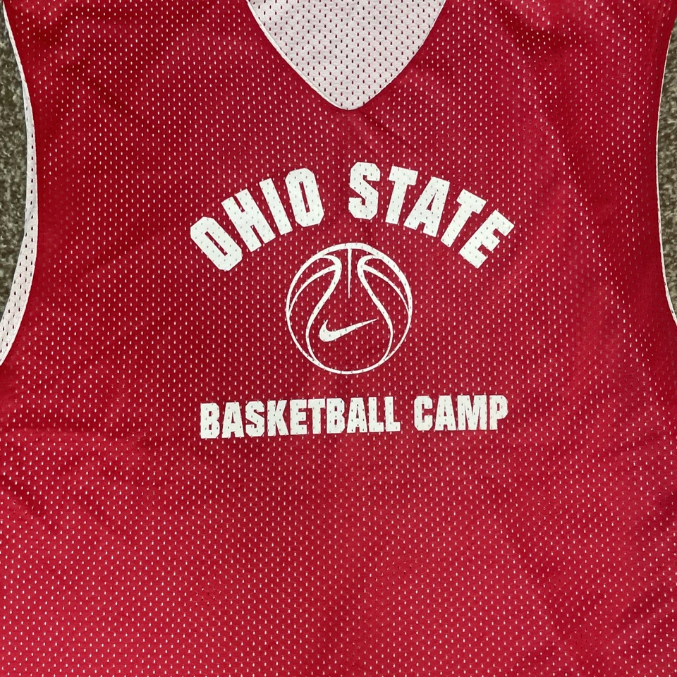 Camiseta deportiva de malla para hombre Nike Ohio State Basketball Camp etiqueta plateada XL Y2K OSU Buckeyes Foto 2 de 4
