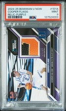 2024 Bowman U Now Cooper Flagg 101A Relic Purple /25 PSA 9 Pop 1