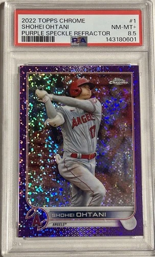 2022 Topps Chrome - Shohei Ohtani #1 Purple Speckle Refractor /299 PSA 8.5