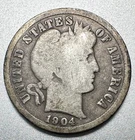 1904-S  BARBER DIME   GOOD   BETTER DATE #1388