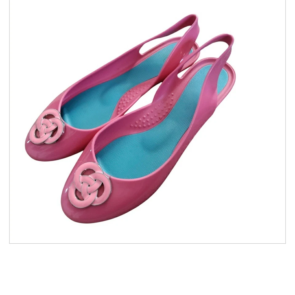 Zapatos planos de gelatina Oka B con cordones para mujer 9 rosas acolchados Foto 2 de 4