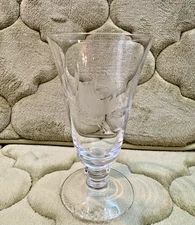 Fostoria Crystal Ice Tea Glass Etched Rose 6" x 3.5"