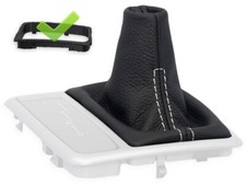 SCHALTMANSCHETTE MERCEDES SLK R171 automatik SCHALTSACK LEDER NAHT WEISS +RAHMEN