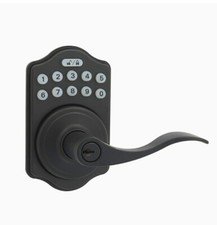 Basic Electronic Keypad Entry Lever Door Lock Matte Black
